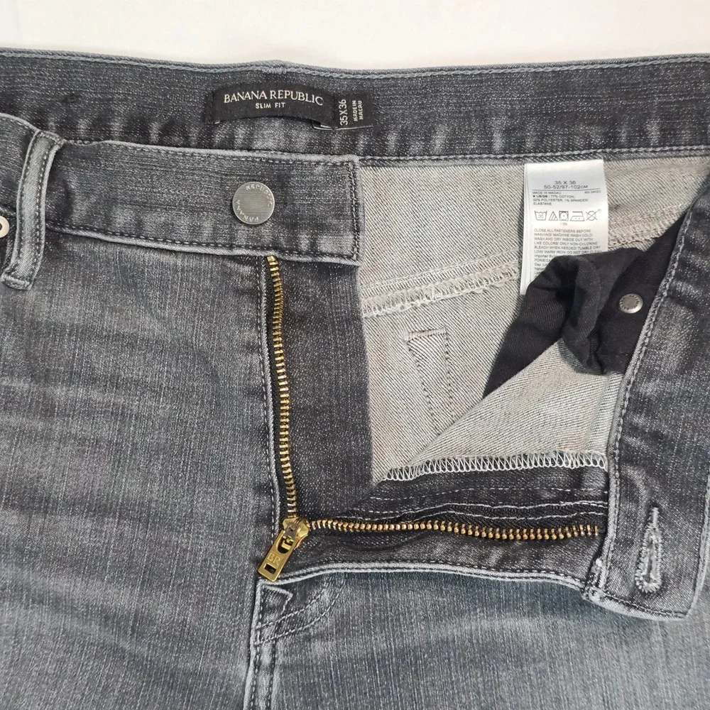 Banana Republic Slim‎ Fit Jeans Mens 35x36 Faded Black Denim 713565 HO20